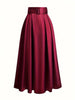 Women's High Waist Pure Color Skirt