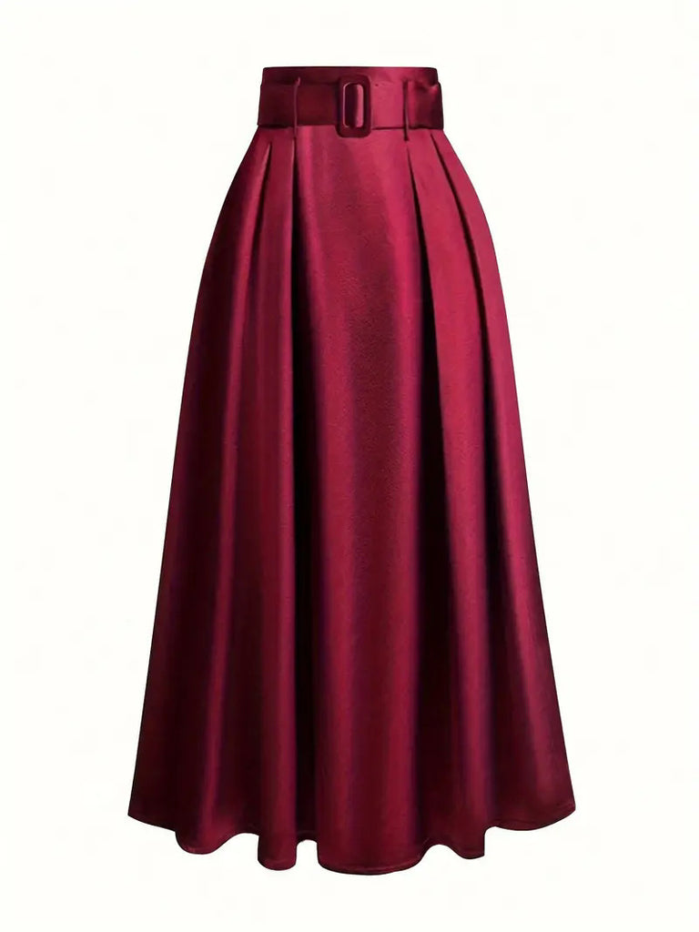 Women's High Waist Pure Color Skirt