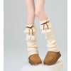 Bear Foot Sock Knitted Bow Hair Ball Pile Style Leg Warmer