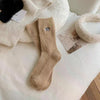 Autumn And Winter Small Eyes Mid-calf Plus Velvet Socks