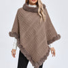 Fur Collar Oversized Knit Pullover Shawl Cloak