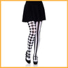 Halloween Magic Yin Yang Vertical Stripes Black And White Piano Plaid Trousers Pantyhose