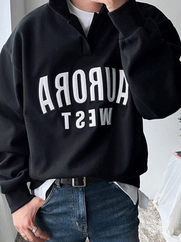 Men's Spring Lapel Hoodie Korean-style Loose-fit