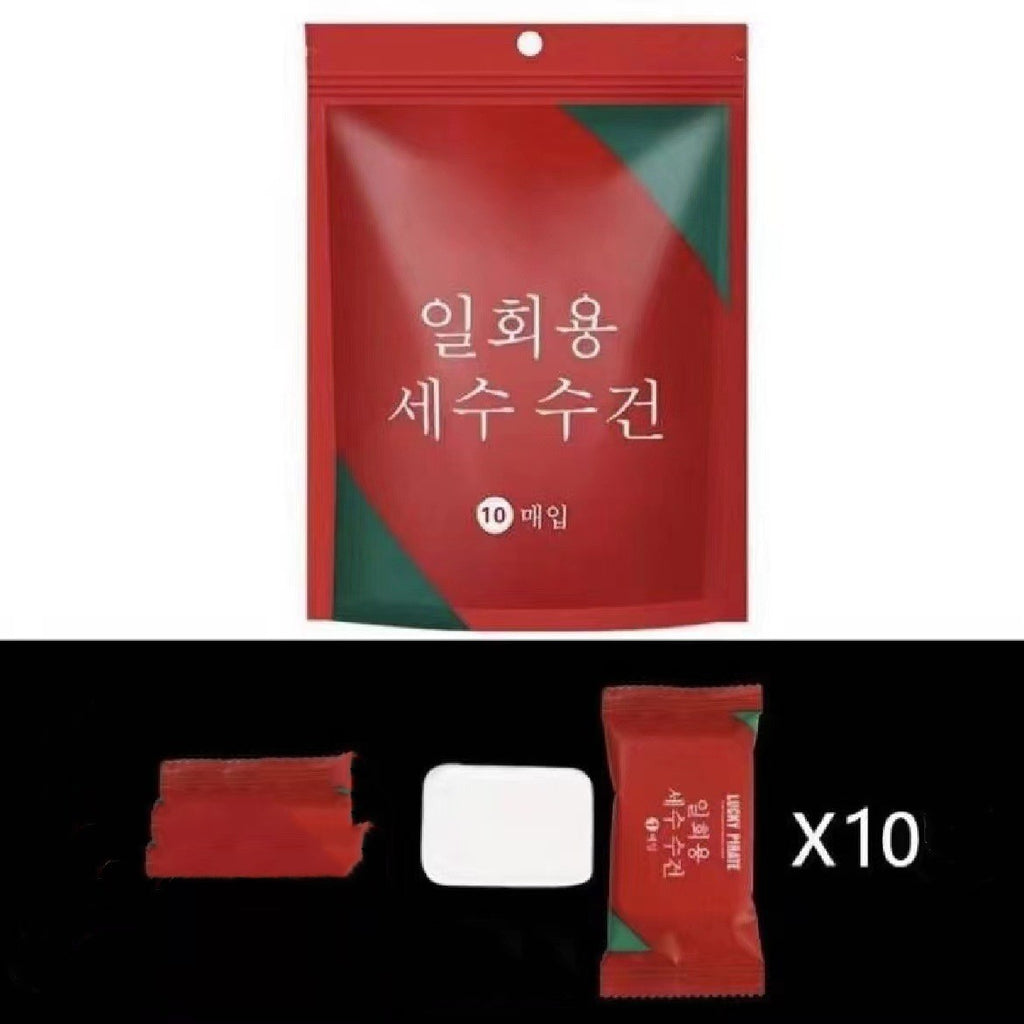 Portable Cotton Thickened Candy Small Square Towels Individually Wrapped Disposable