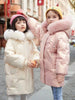 Girls Winter Cotton Plus Thickening Plus Size Wool Collar Cotton-padded Jacket