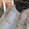 Knitted Stand Collar Short Cotton Coat Jacket