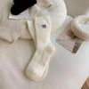 Autumn And Winter Small Eyes Mid-calf Plus Velvet Socks