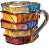 Painted Book Coffee Cup Unique Book Stacking Coffee Cup