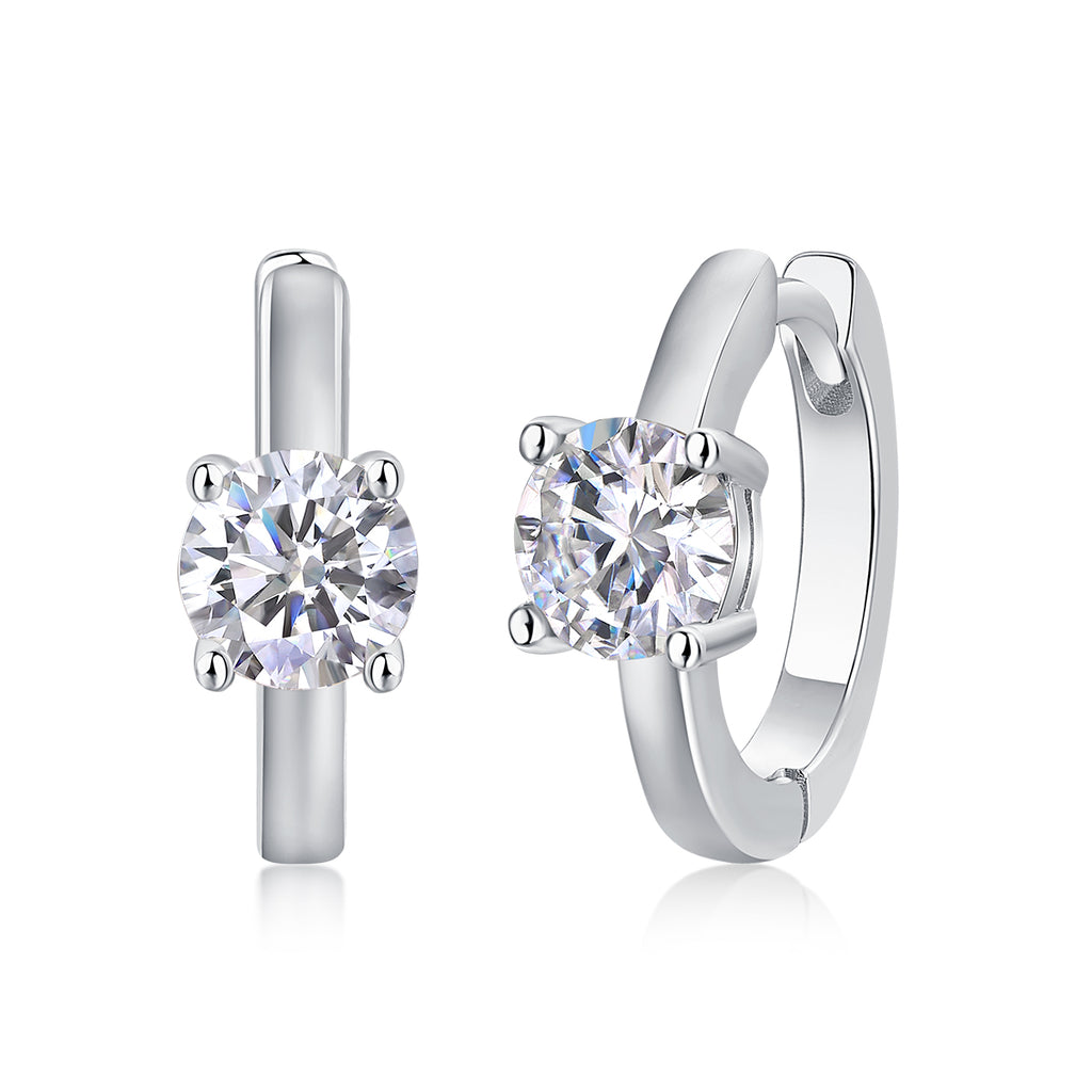 Set Out From The Heart - Earrings Set With 0.5-carat Top-quality Moissanite S925 Silver And Platinum-plated Stud Earrings, A Fashionable And Trendy Accessory, Can Be Tested With A Diamond Pen