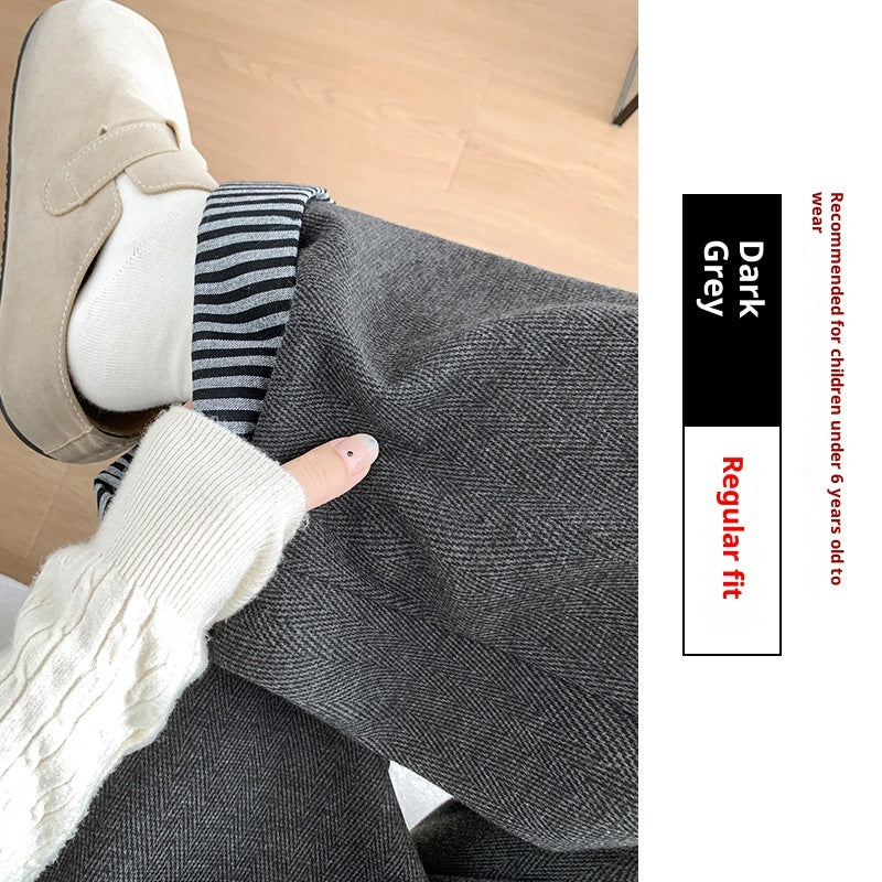 Japanese Retro Wool Cuffed Casual Pants