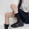 Girl's Milky White Vintage Lace Bow Tube Socks