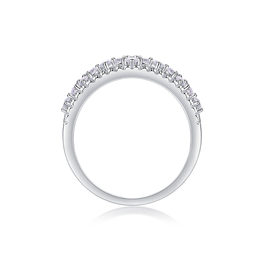 Monet's Garden - A Wedding Ring Set With Top-quality Moissanite S925 Silver And Platinum-plated Diamond. The Ring Can Be Inspected With A Diamond Pen