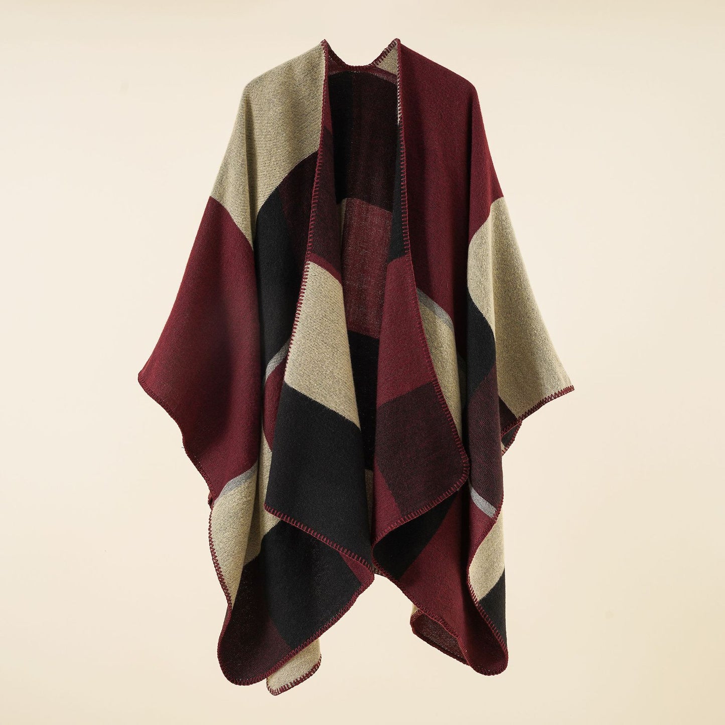 Casual Plaid Oversized Scarf Cashmere Women