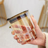 Creative Portable Bamboo Cup With Lid Straw Glass