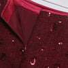 Sequined Red Skirt High Waist Slimming A- Line Sheath