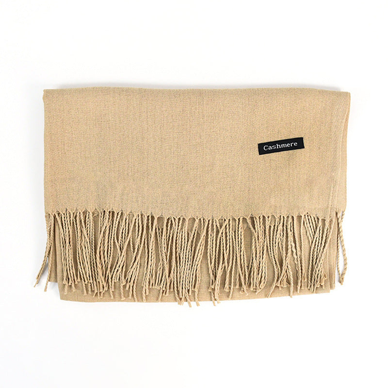 Women's Solid Color Scarf Tassel Scarf
