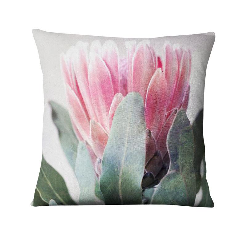 Floral Digital Print Pillowcase Green Plant Cushion Cover