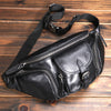 Outdoors Commute Slanted Chest Bag First Layer Cowhide High-grade All-match Trendy Backpack