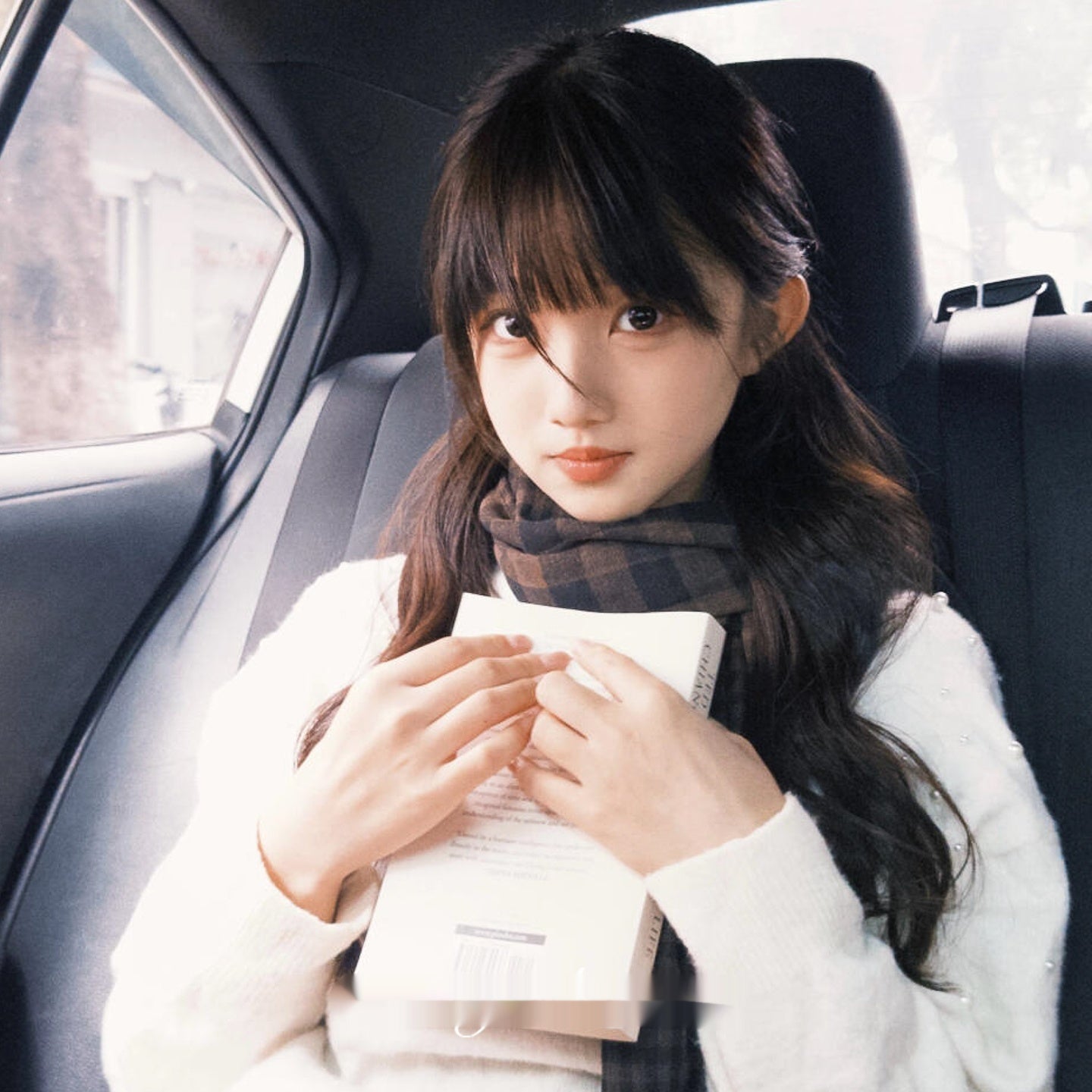 Japanese Cotton And Linen Brown Double-sided Plaid Scarf