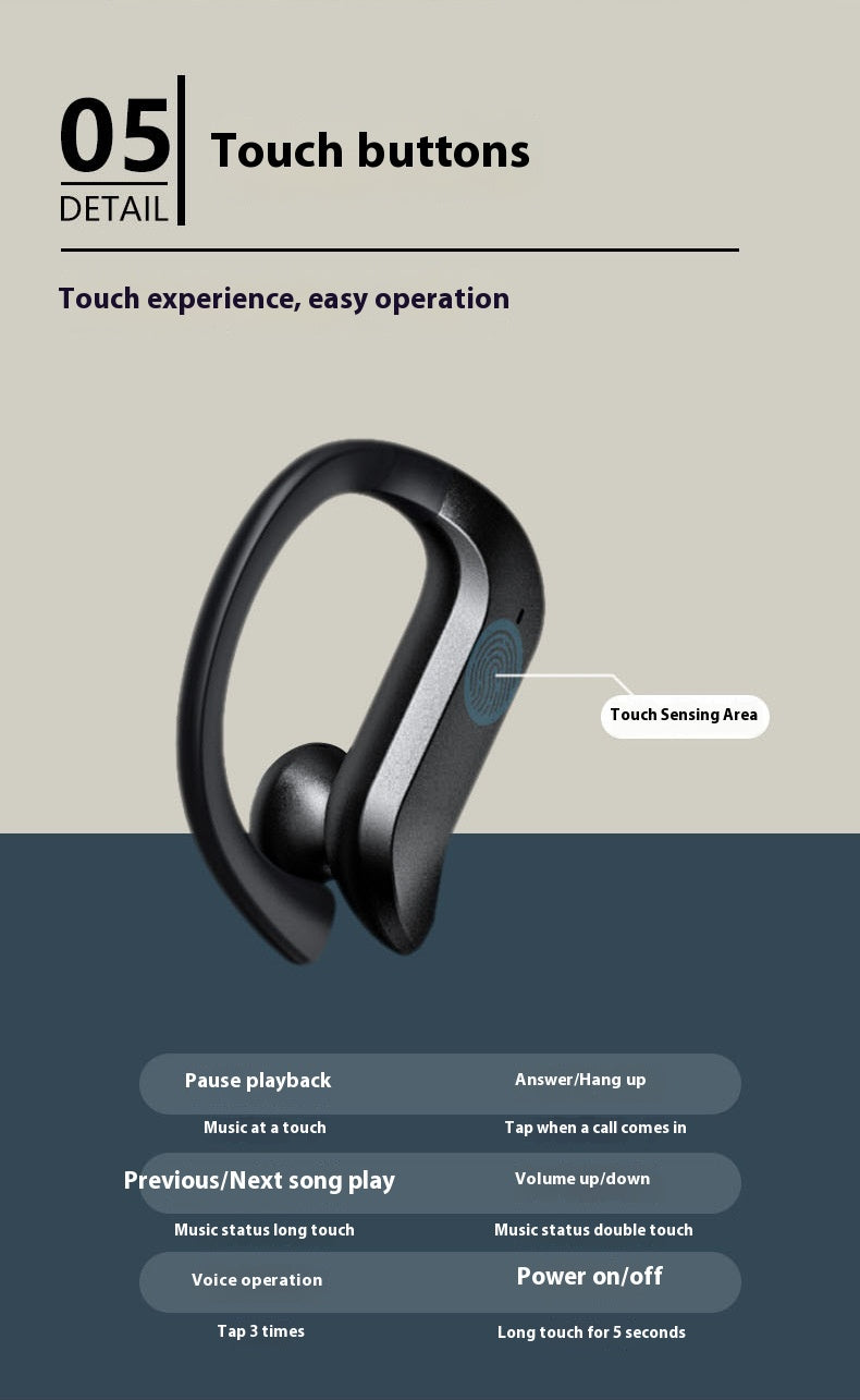 Digital Display Sports Running Wireless TWS Business Bluetooth Headset