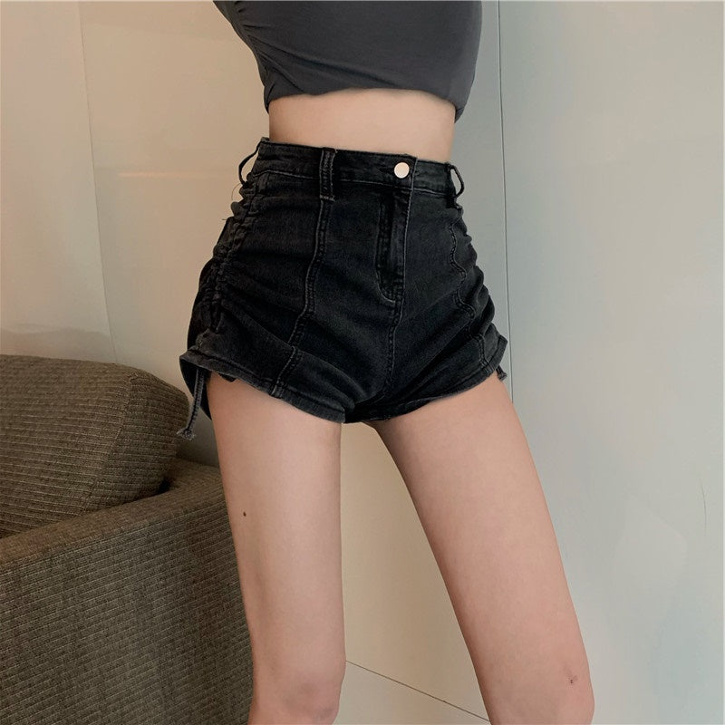 High Waist Hot Girl Denim Shorts Women Summer Thin Design Sense