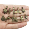Retro Tibetan Silver Antique Brass Alloy DIY Accessories Marine Turtle Shell Necklace Bracelet Jewelry