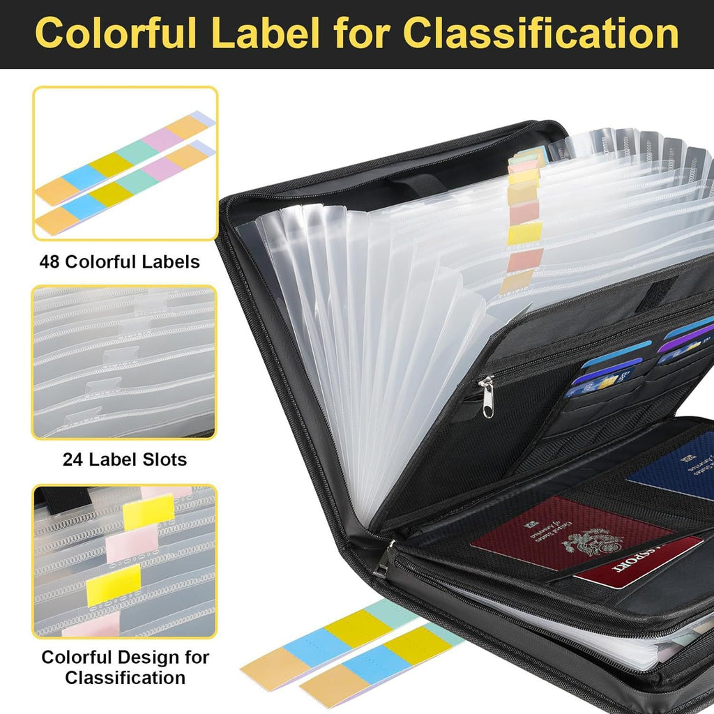 حقيبة ملفات قابلة للطي، مقاومة للماء والحريق