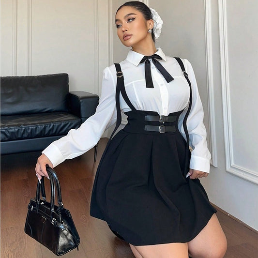 High-waisted Solid-color Ruffled Casual Halter Dress