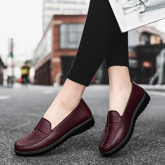 Women's Flat Casual Slip-on Leather Shoes