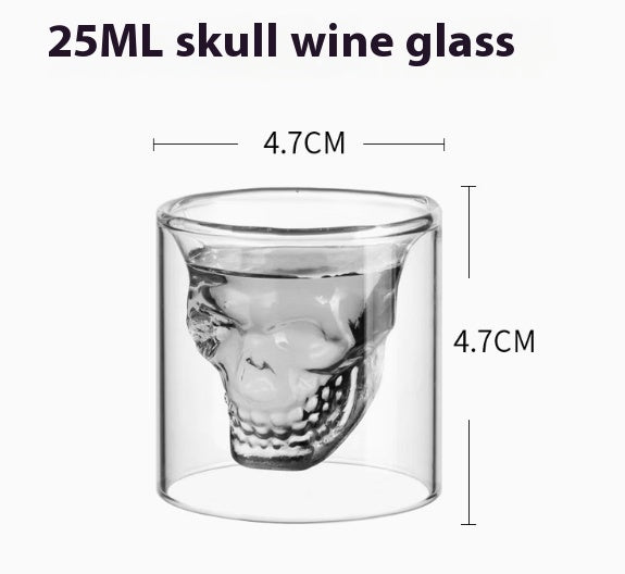 Creative Double-Layer Skull Net Red Glass Whiskey Glass For Home Bar Club Whiskey Wine Vodka And Beer Wine Glass