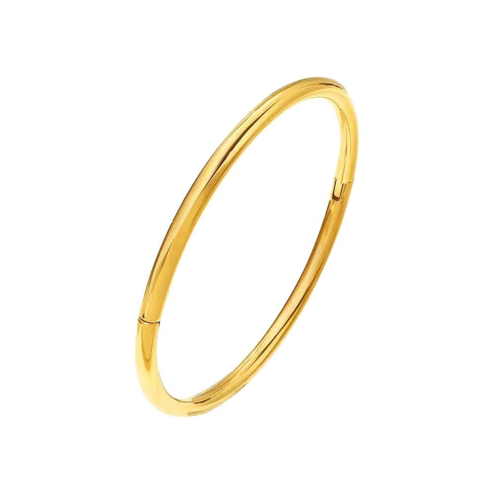 Simple Glossy Curved Solid Oval Bracelet