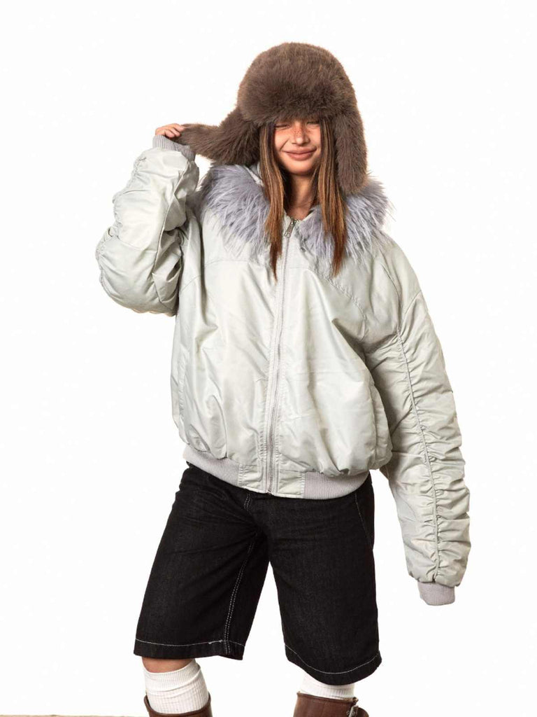 Short Fur Collar Coat Padded Hooded Cotton Coat