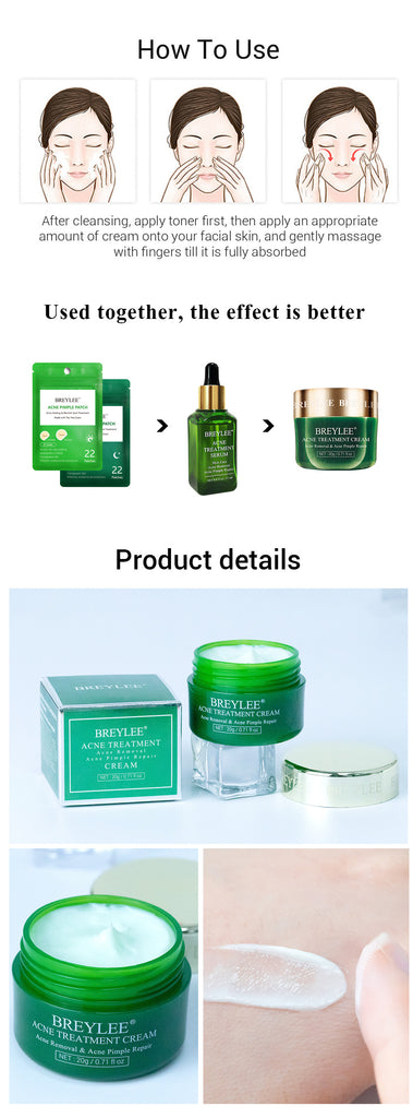 BREYLEE Tea Tree Acne Cream Moisturizing Acne Scars Scar Cream