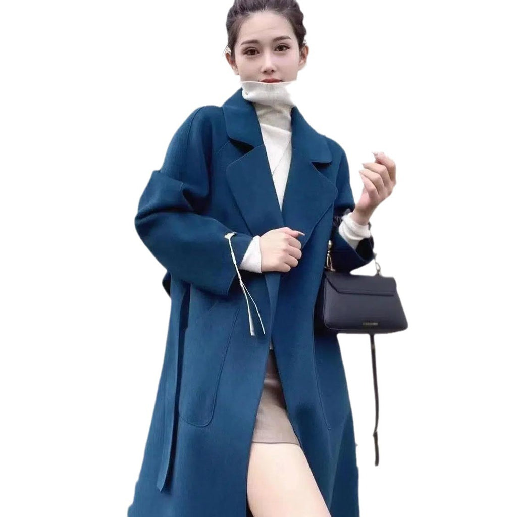Double-faced Cashmere Coat Women's Mid-length Over The Knee