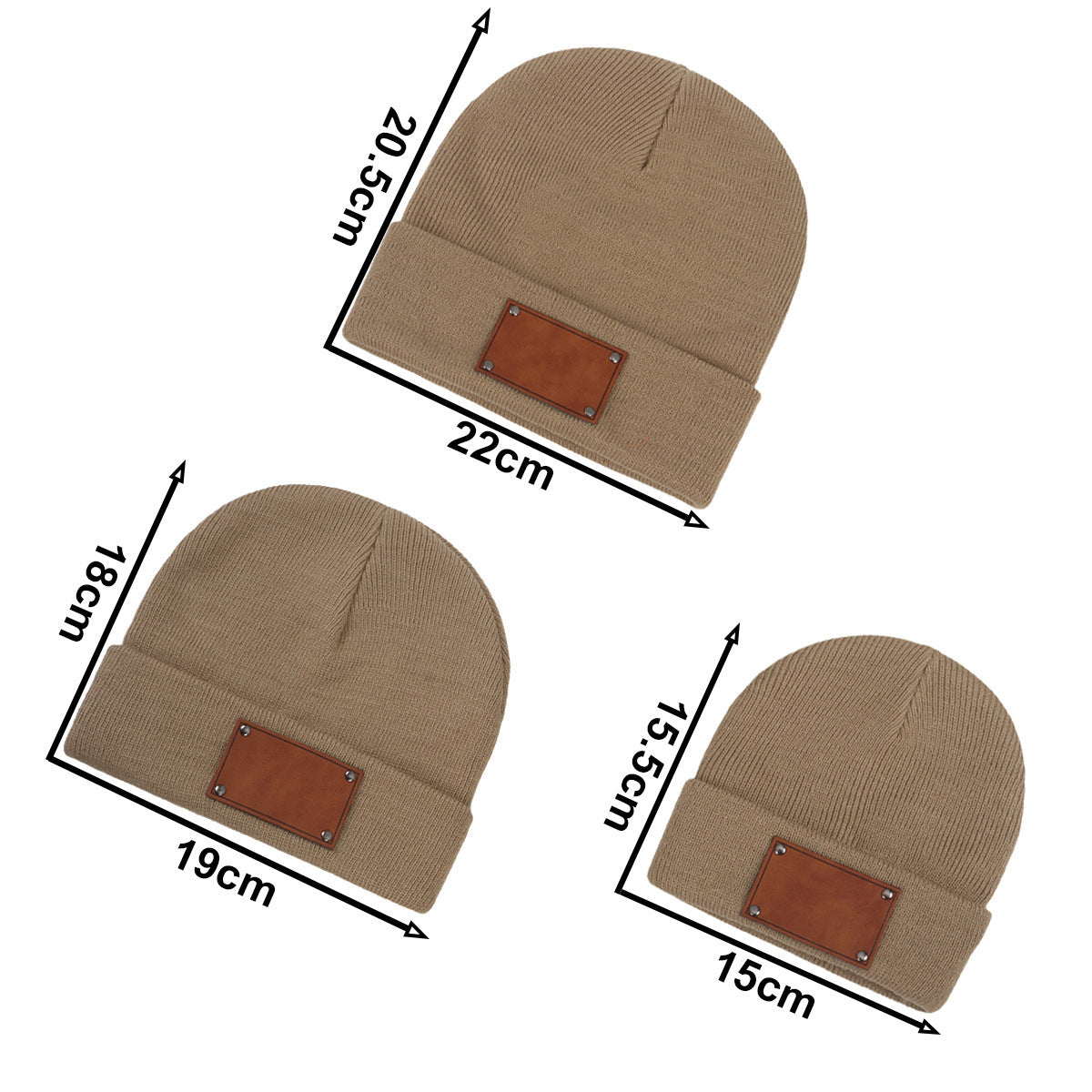 Children And Adults Blank Leather Label Brimless Cap