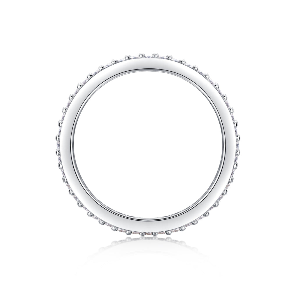 Starlight - Set With Top-quality Moissanite S925 Silver And Platinum-plated Diamond Wedding Ring. The Ring Can Be Inspected With A Diamond Pen