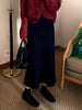 Women's Solid Color Casual Versatile Knitted Skirt