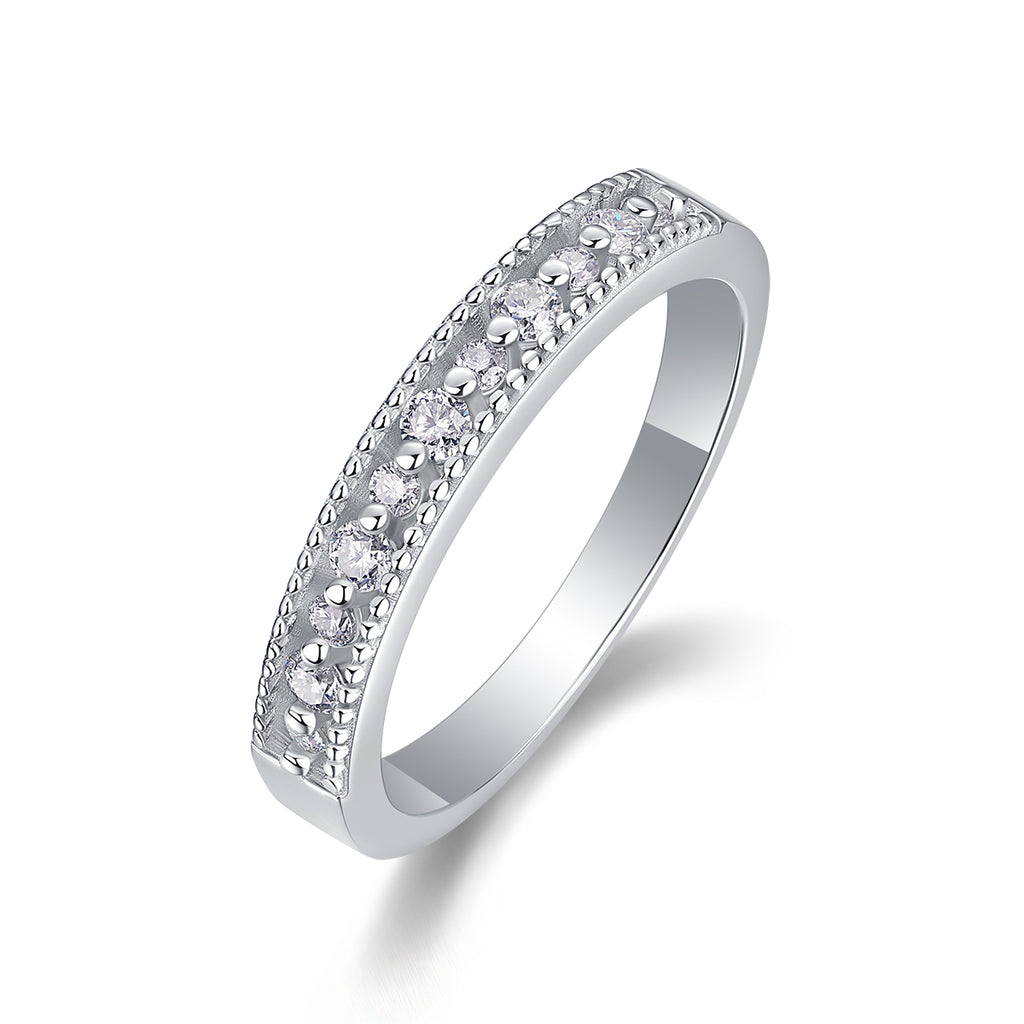 The Scenery Along The Way - A Wedding Ring Set With Top-quality Moissanite S925 Silver And Platinum-plated Diamond Can Be Inspected With A Diamond Pen