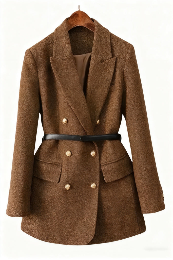 سترة بدلة مبطنة متطورة من قماش الصوف