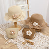 Women's Cute Flowers Sun-proof Sun Hat Straw Hat Bag