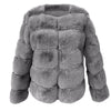 Women's Coat Fox Horizontal Stitching Artificial Fur