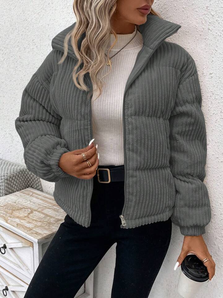 Women's Thickened Plus Size Short Corduroy Cotton Coat Jacket