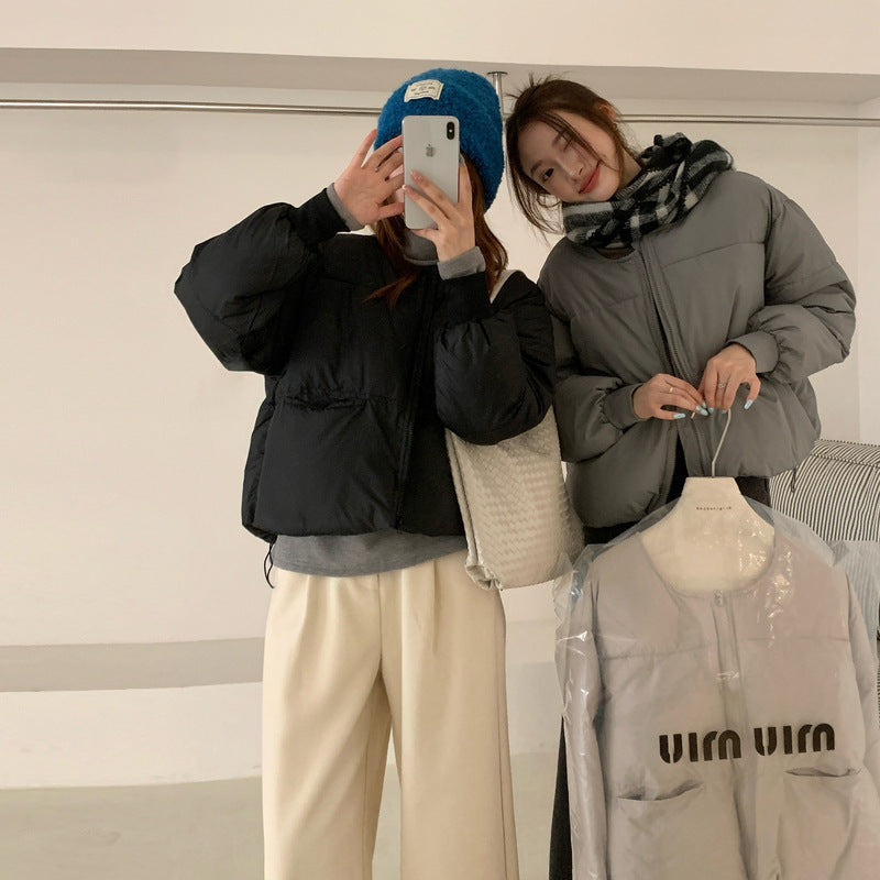 Gray Small Short Down Jacket Plus Size Women