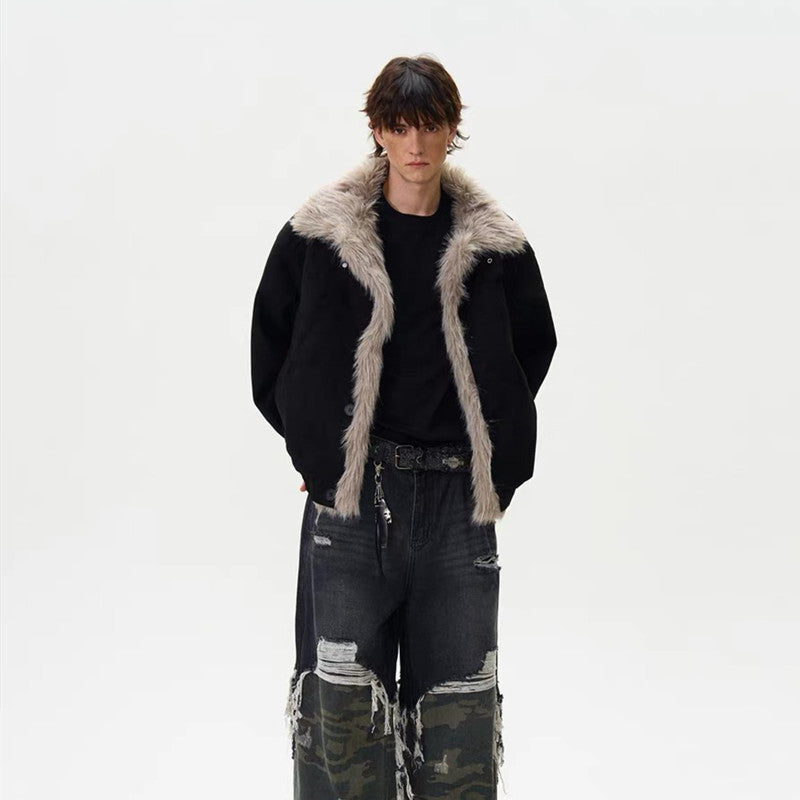 Niche Cool And Handsome Mountain Vulture Niche Retro Large Plush Cotton Jacket