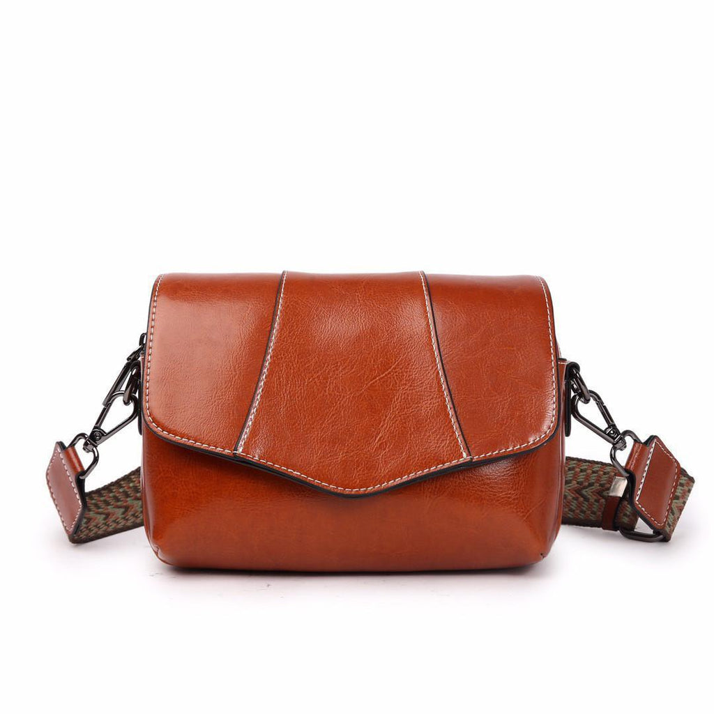 Leather Women's Casual Zip Crossbody Bag