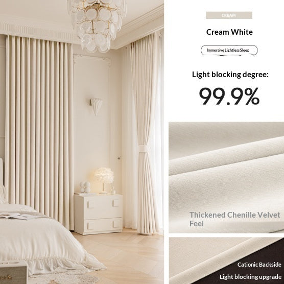 Master Blinds Curtains Chenille French-Style Luxe-Looking Home Decor Light Luxury Modern Authentic Extra-Thick
