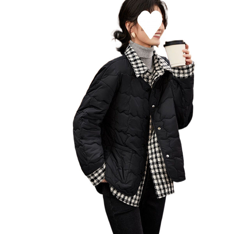 Winter All-matching Simple Stitching Women's Cotton-padded Clothing