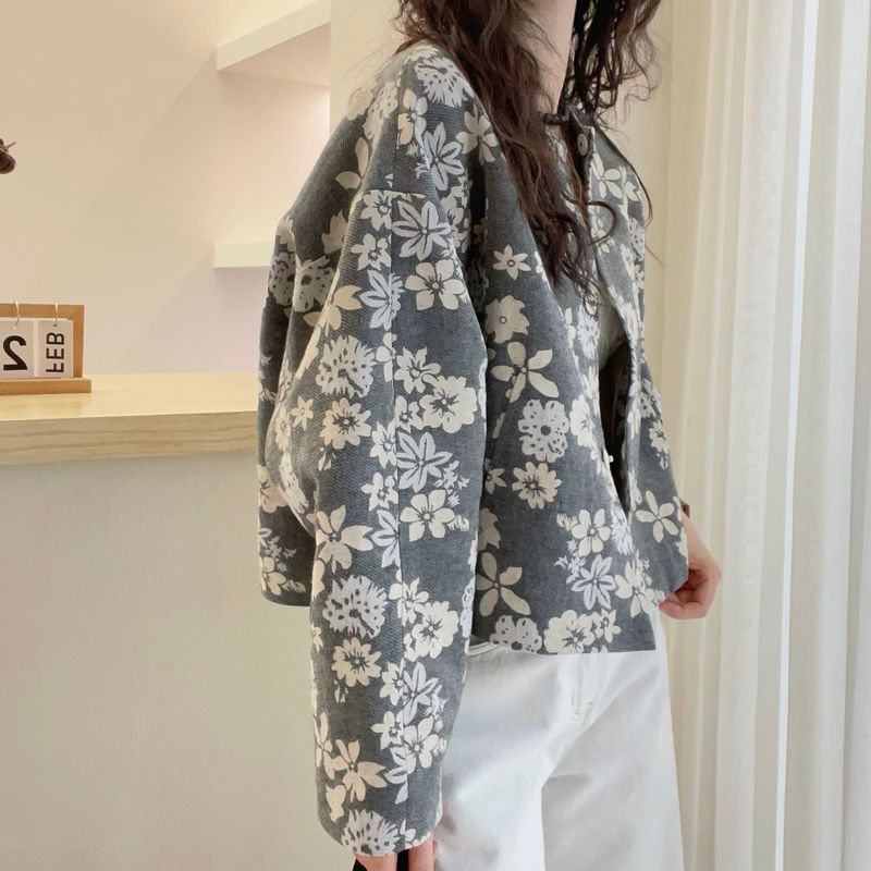 New Loose Versatile Korean-style Floral Print Jacket