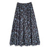 Vintage Floral Women's Summer Loose Pleated High Waist Drooping A- Line Umbrella Skirt