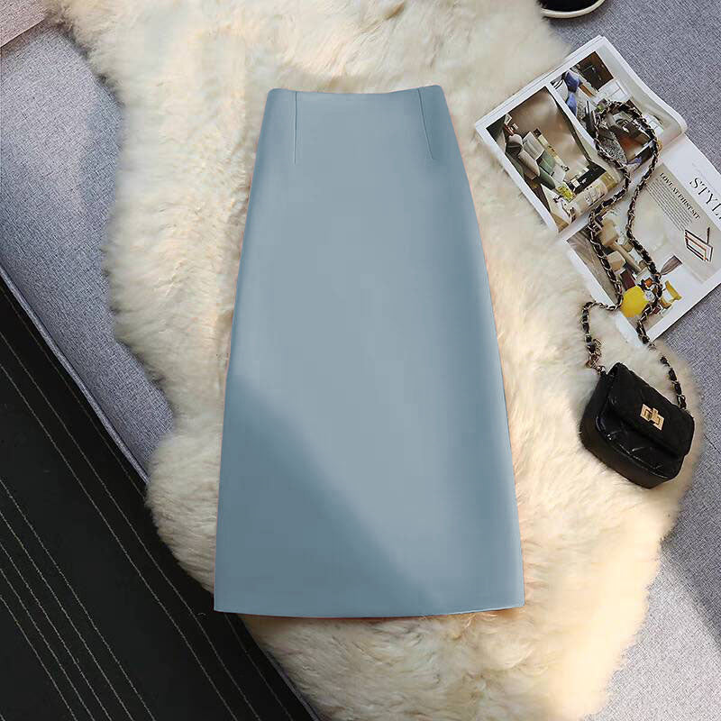 Women's Mid-length Straight Skirt Draping Effect